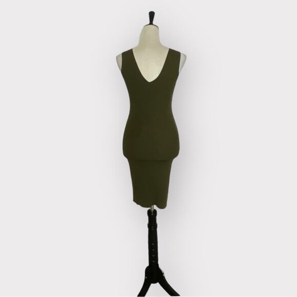 Vintage Dressing Deep V-Neck Knit Dress Green Size XS - Picture 4 of 7